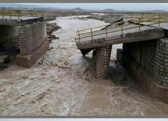 جاده شیراز-جهرم بر اثر فرو ریختن یک پل بسته شد