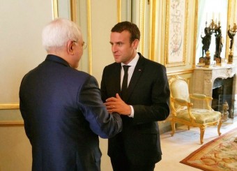 دیدار ظریف با رییس جمهور فرانسه