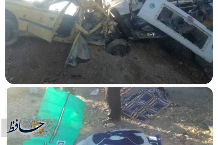 تصادف مرگبار کامیون و تاکسی در شیراز