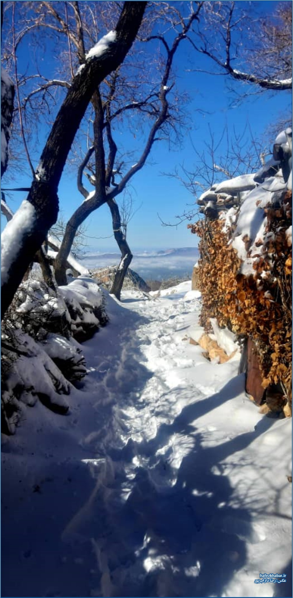 بلندی‌های برف‌خیز روستای بورنجان کازرون